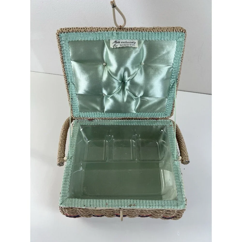 Vintage Singer Sewing Box Made In Japan 7401B Sewing Basket Mid Century MCM Gift